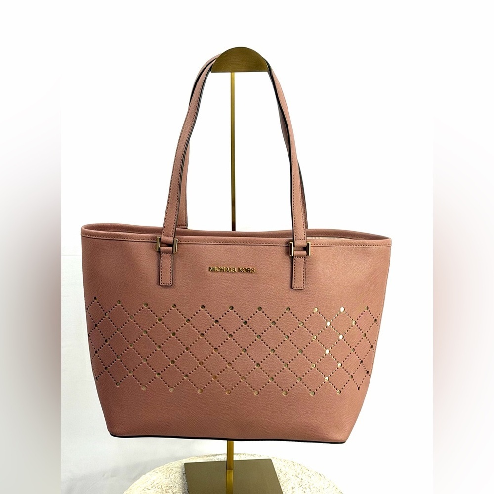 Michael Kors Violet Small Carryall Tote Dusty Rose Saffiano Leather NWT